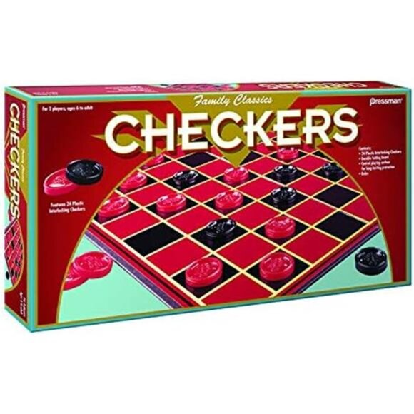 Family Classics Checkers -- Folding Board and Interlocking Checkers by Pressman - Picture 3 of 4